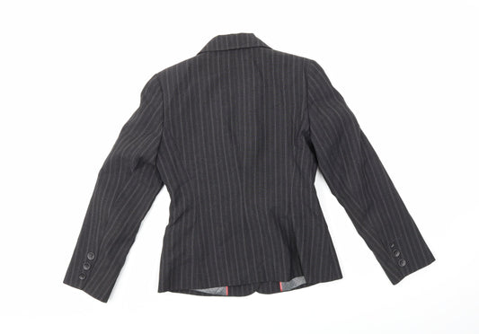 Autonomygrey Womens Grey Striped  Jacket Blazer Size 6