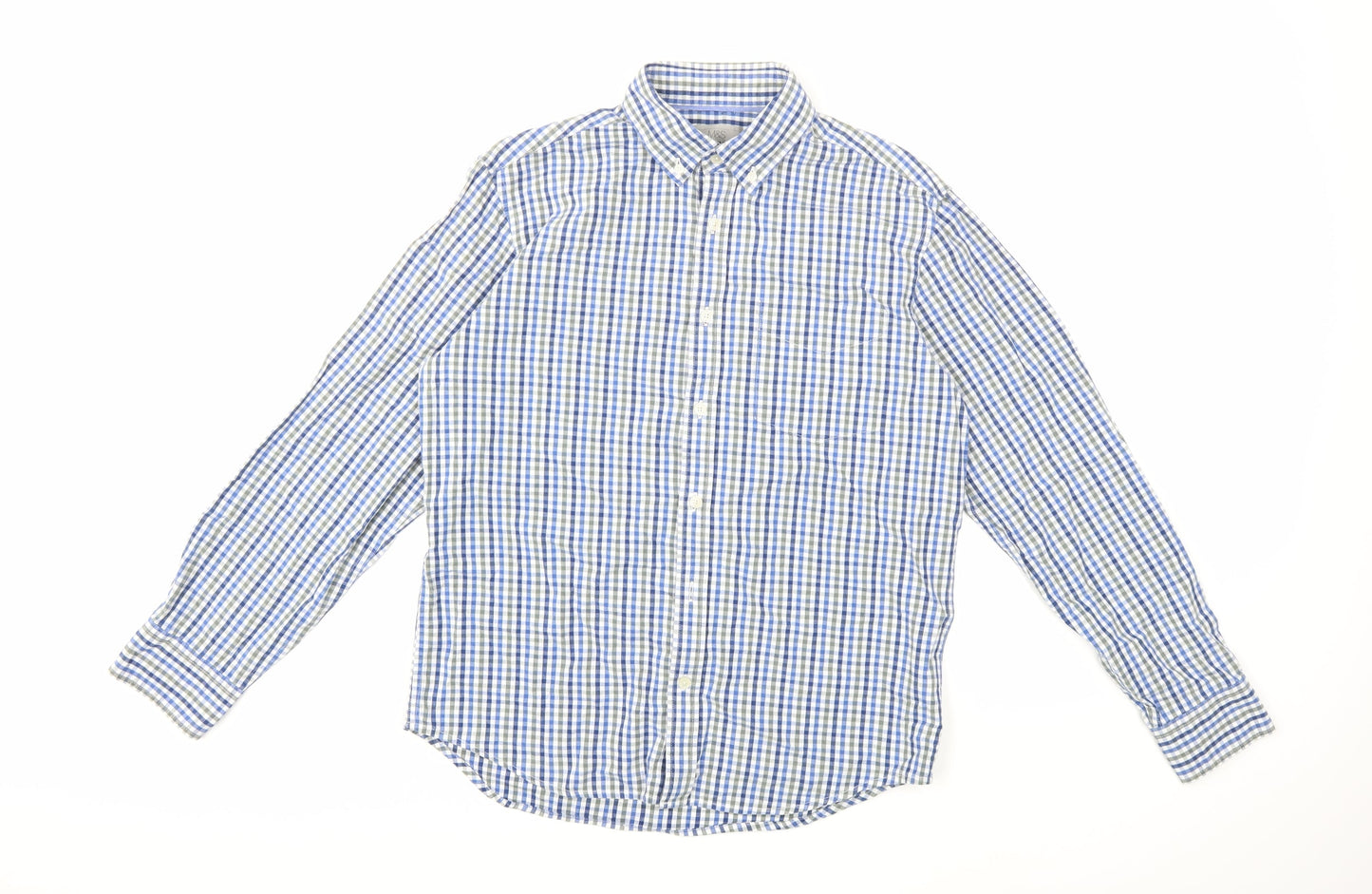 Marks and Spencer Mens Blue Check   Button-Up Size S