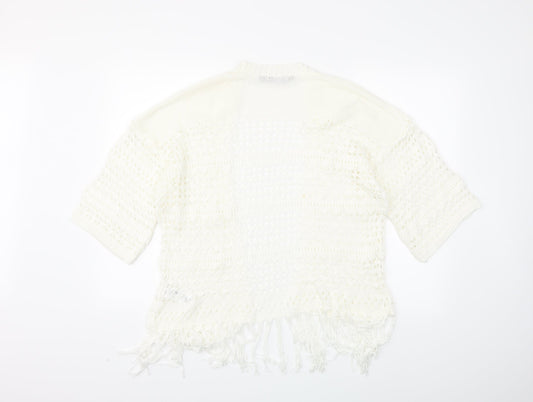 New Look Womens White  Knit Cardigan Jumper Size S