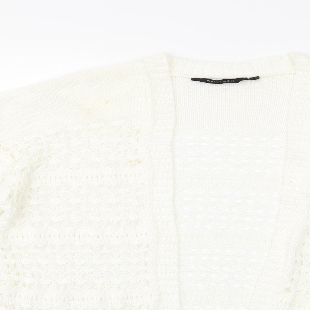 New Look Womens White  Knit Cardigan Jumper Size S