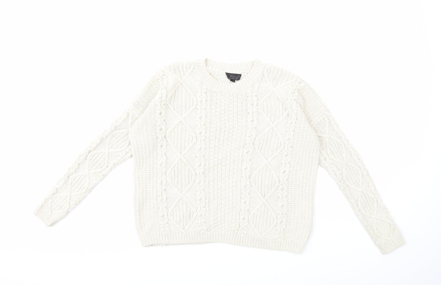 Topshop Womens Beige  Knit Pullover Jumper Size 8