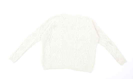 Topshop Womens Beige  Knit Pullover Jumper Size 8