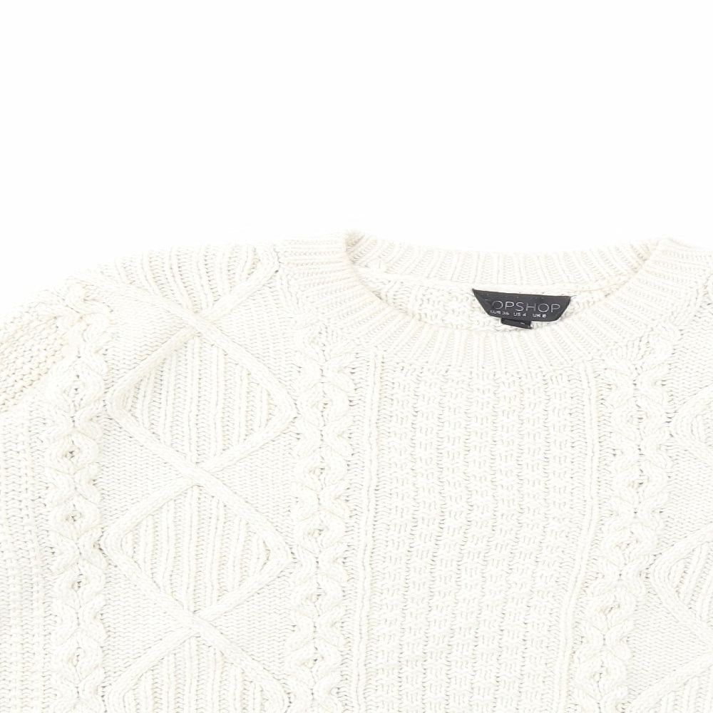 Topshop Womens Beige  Knit Pullover Jumper Size 8