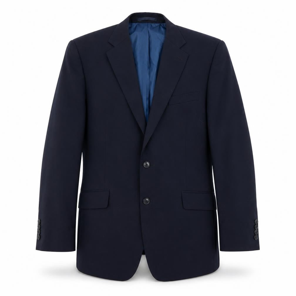 Front view of Marks & Spencer men’s blue jacket suit jacket, size 42