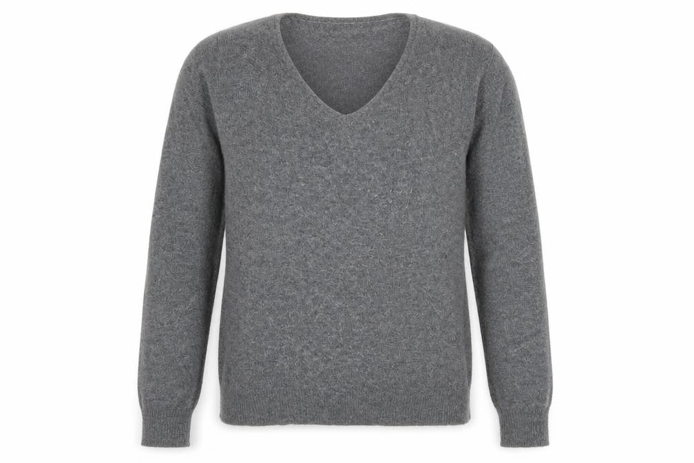 Front view of Escandelle women’s grey jumper, size M