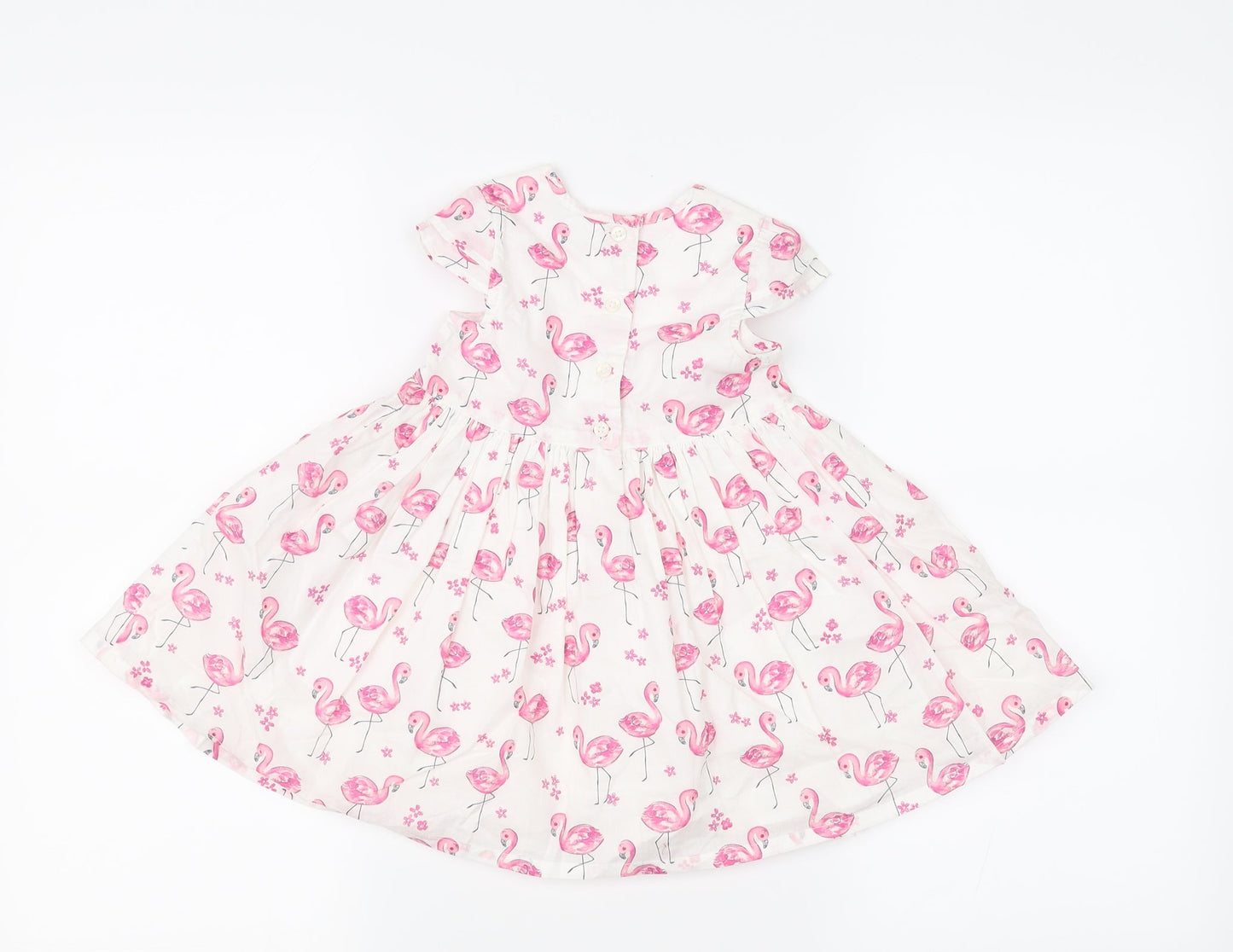 Preworn  White Floral  A-Line  Size 9-12 Months