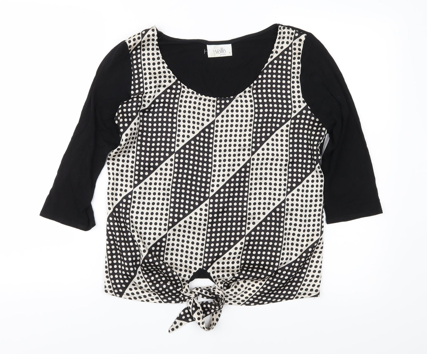 Wallis Womens Black Geometric  Basic Blouse Size S