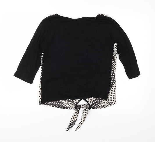 Wallis Womens Black Geometric  Basic Blouse Size S