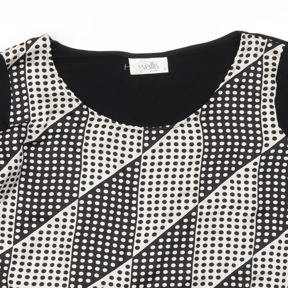 Wallis Womens Black Geometric  Basic Blouse Size S