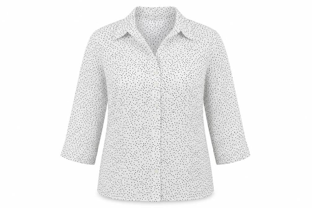 BHS Womens White Polka Dot  Basic Button-Up Size 10