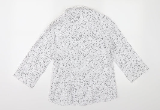 BHS Womens White Polka Dot  Basic Button-Up Size 10