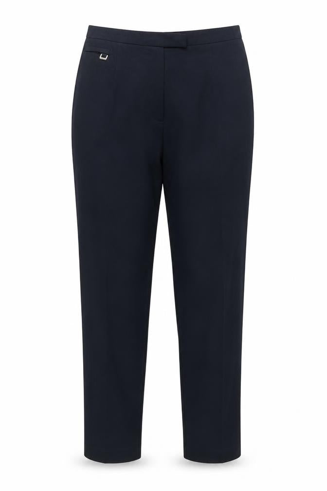 Front view of First Avenue women’s blue trousers, size UK 14, 29-inch leg