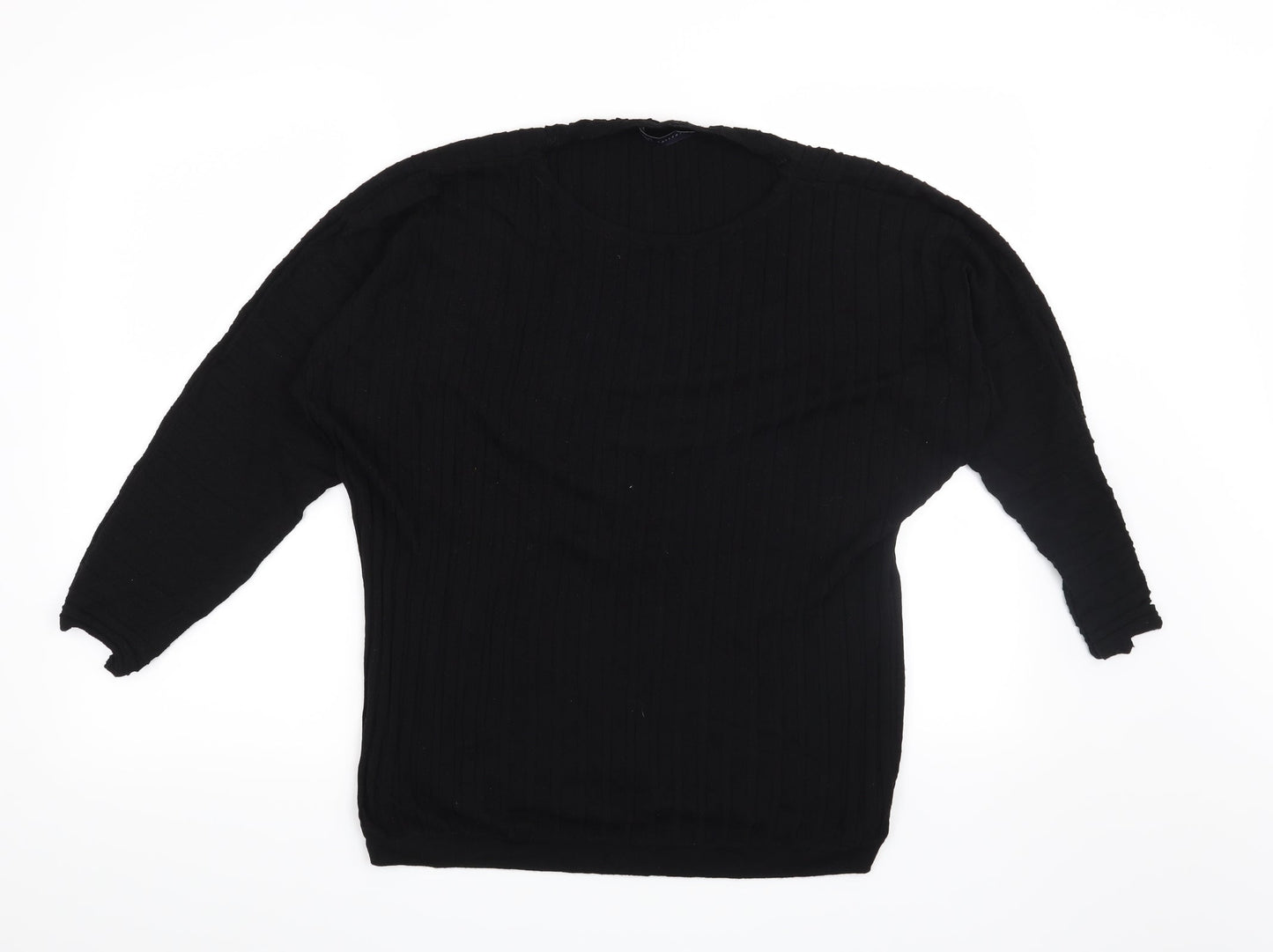 Marks and Spencer Womens Black Striped  Pullover Jumper Size L