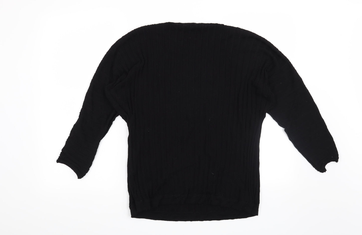 Marks and Spencer Womens Black Striped  Pullover Jumper Size L