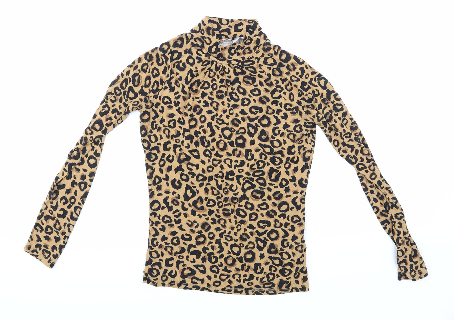 Apricot Womens Brown Animal Print  Basic T-Shirt Size 8