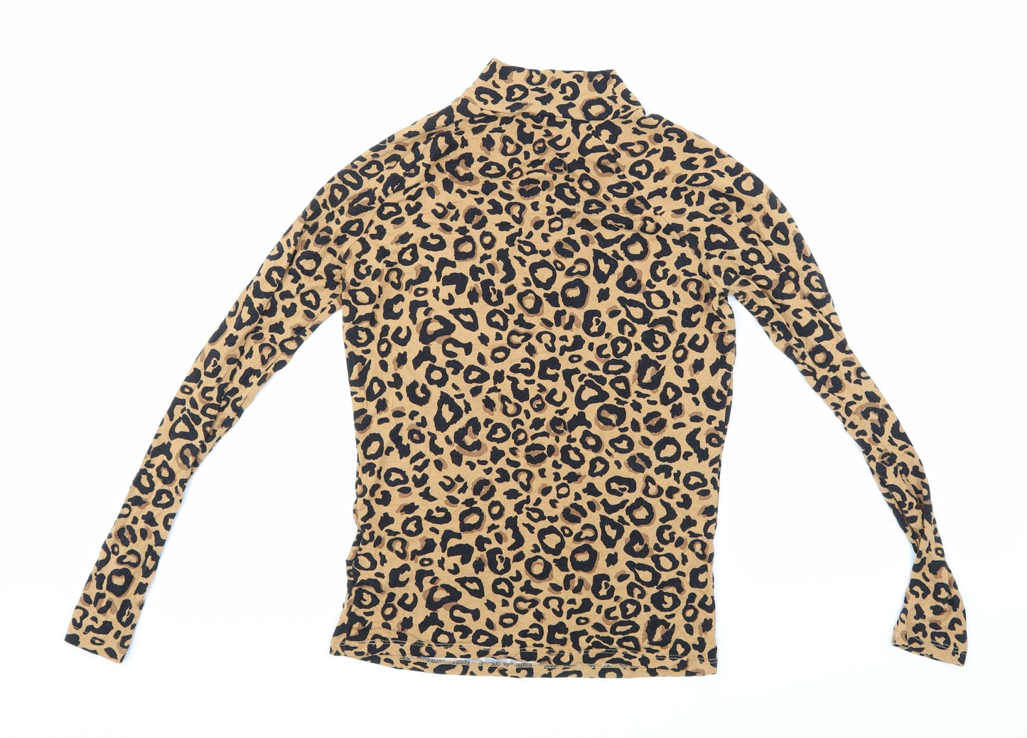 Apricot Womens Brown Animal Print  Basic T-Shirt Size 8