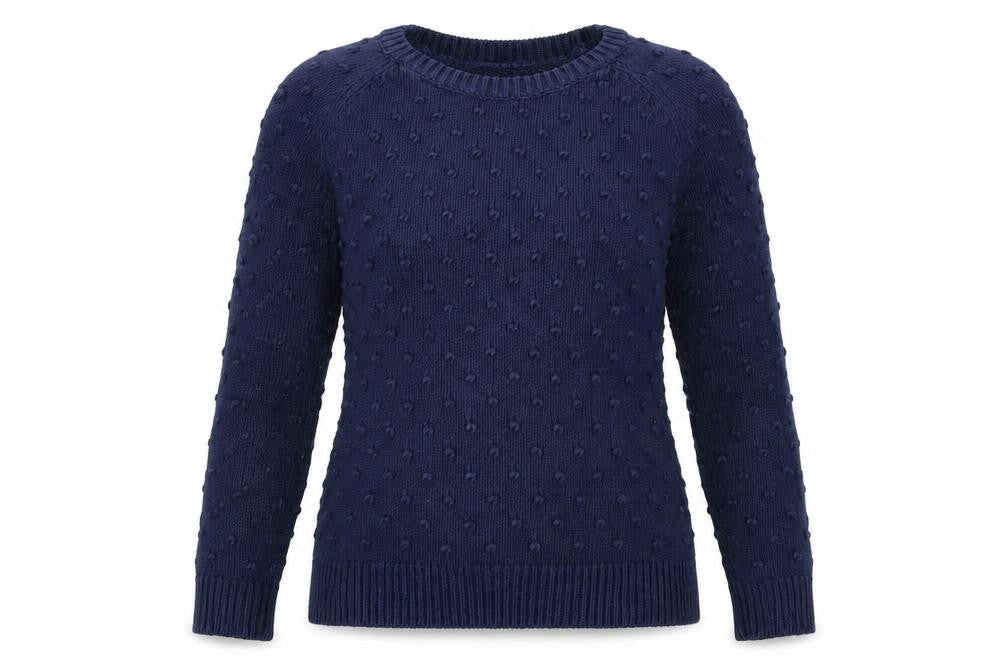 Front view of Part Two women’s blue knit jumper, size S