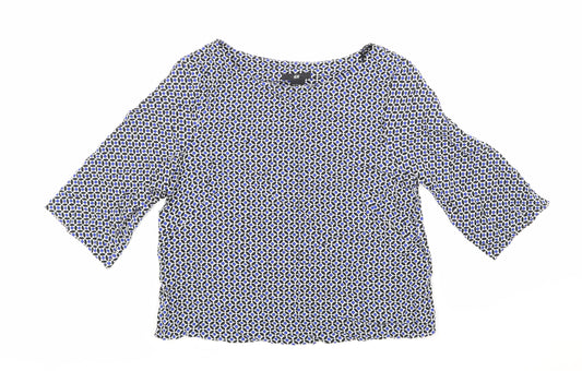 H&M Womens Blue Geometric  Basic Blouse Size 8