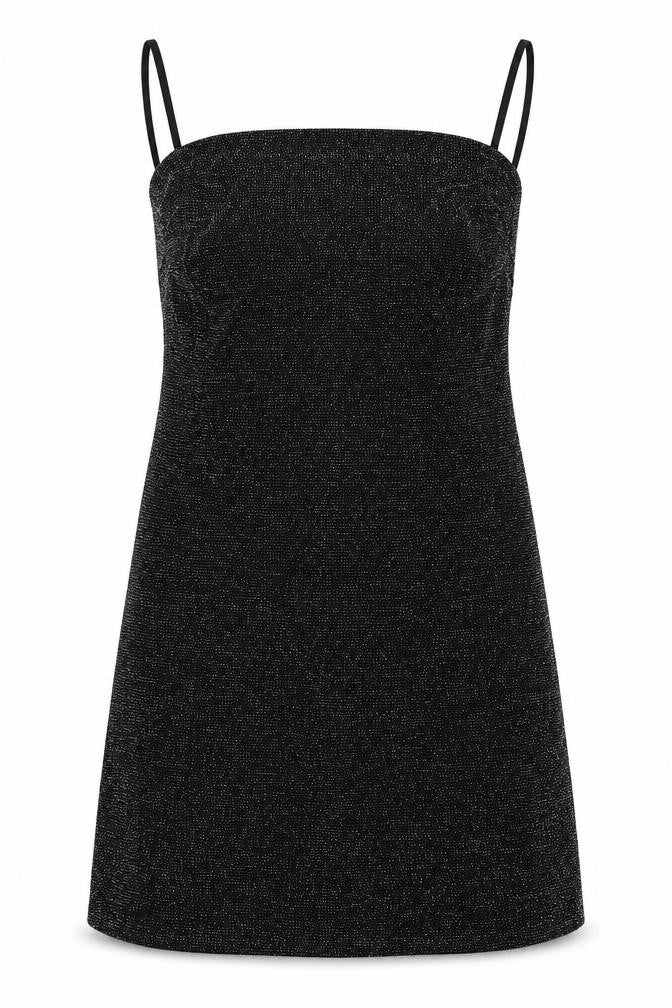 Front view of Miss Selfridge women’s black mini, size UK 10