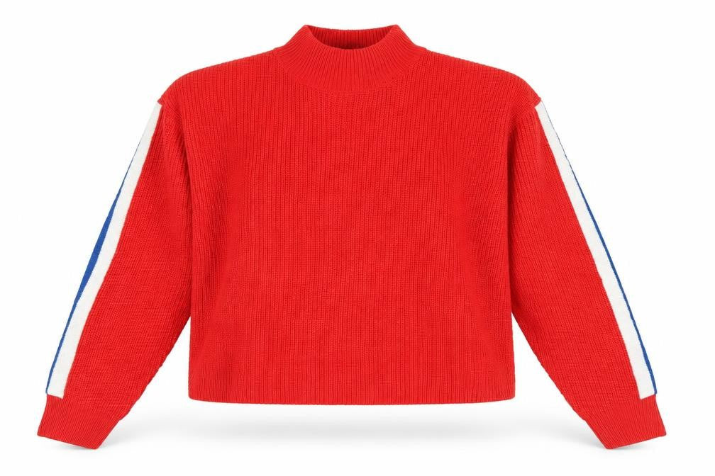 Front view of Marks & Spencer women’s red jumper, size M