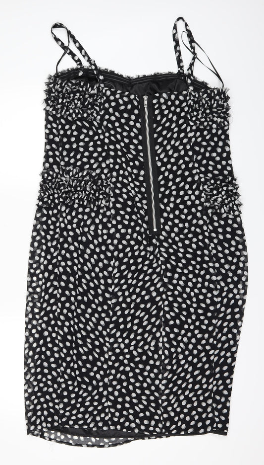 PROJECT Womens Black Polka Dot  A-Line  Size 14