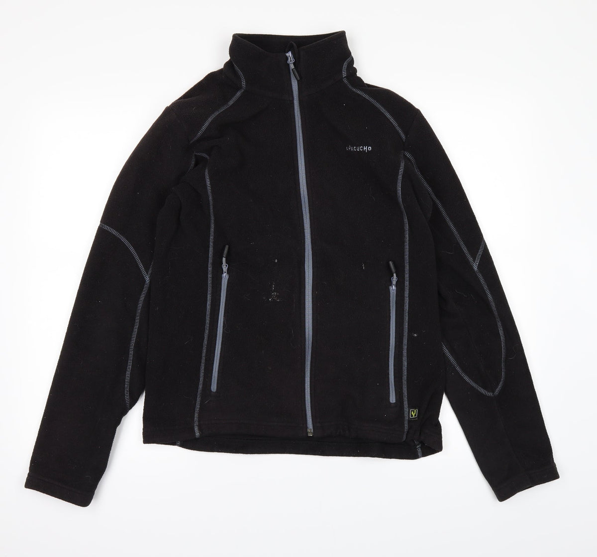 Additional front view of Ayacucho boys’ black full zip jumper, size XL
