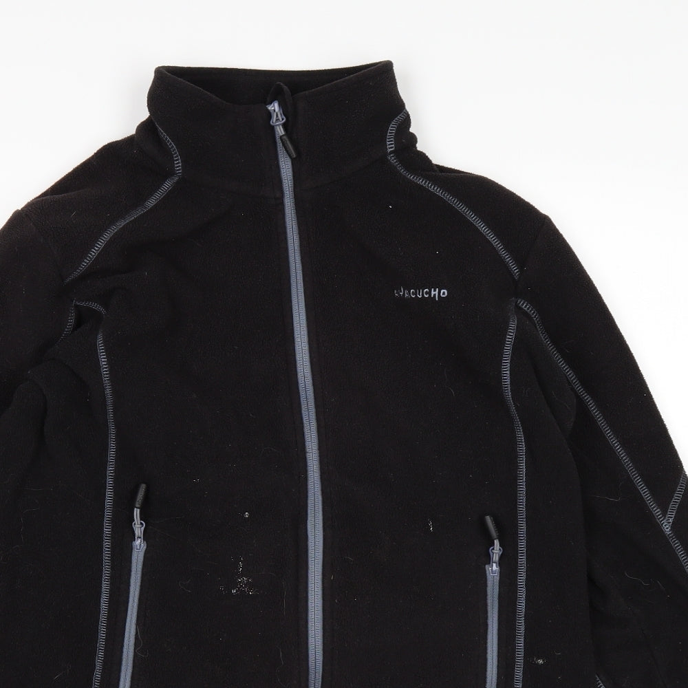 Close-up detail of Ayacucho boys’ black full zip jumper, size XL