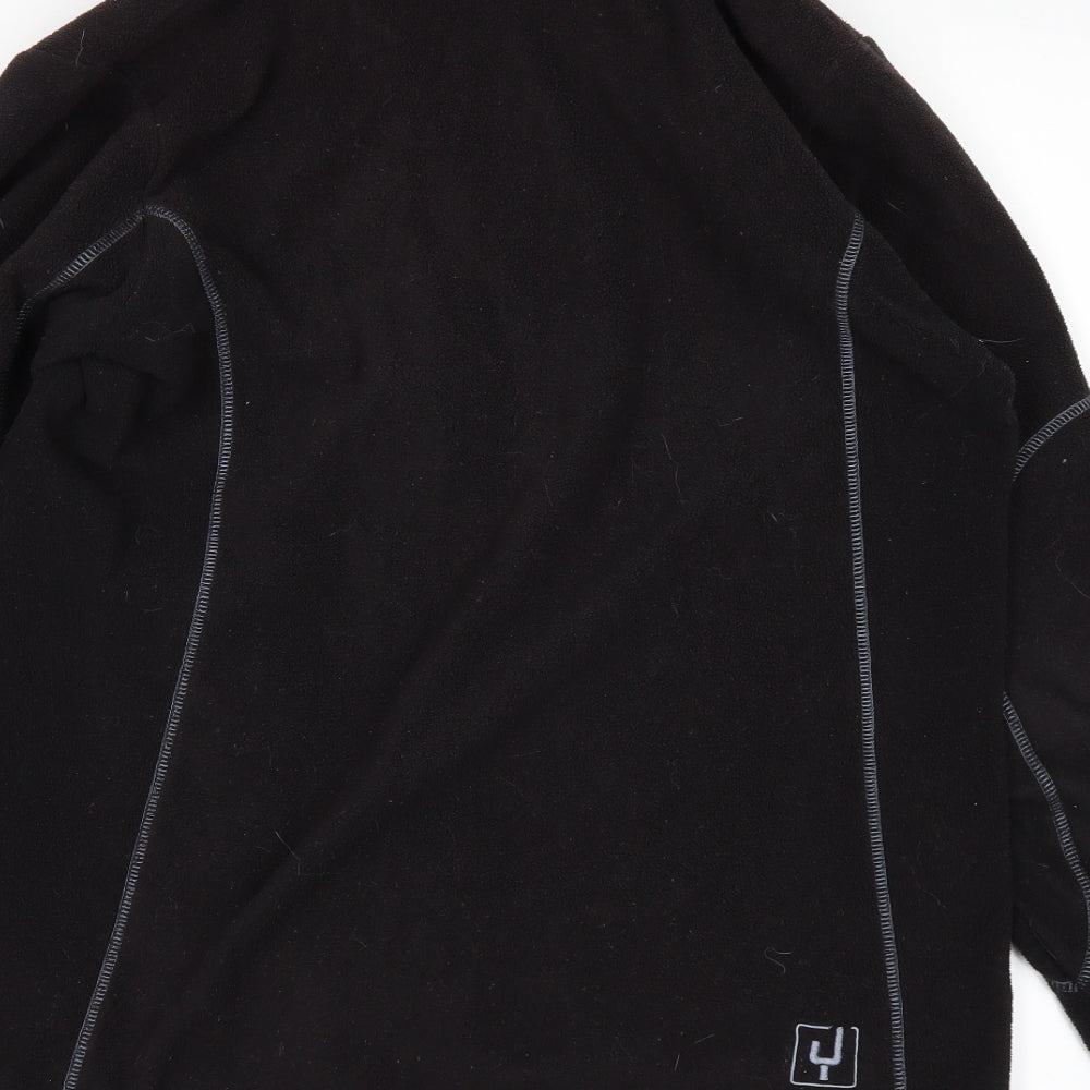 Brand and care label for Ayacucho boys’ black full zip jumper, size XL