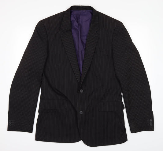 Taylor & Wright Mens Black Striped  Jacket Suit Jacket Size 40