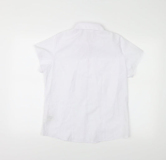 M&S Girls White   Basic Button-Up Size S
