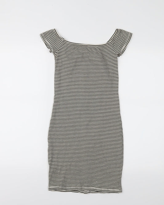 River Island Womens Beige Striped  Bodycon  Size 6