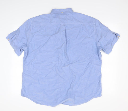 m&s Womens Blue Striped  Basic Button-Up Size 2XL