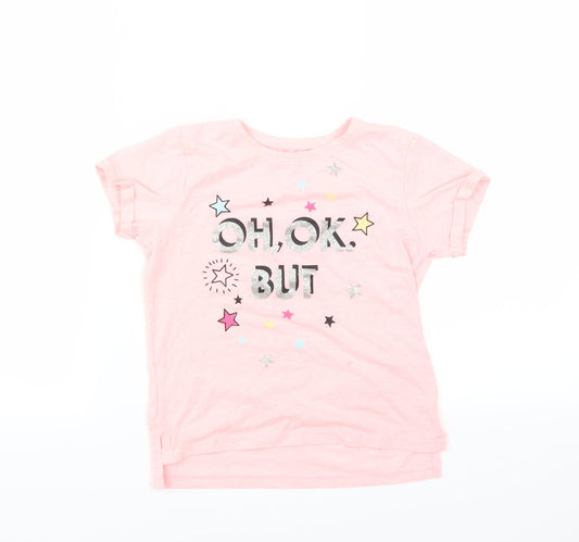 Matalan Girls Pink   Basic T-Shirt Size 6 Years