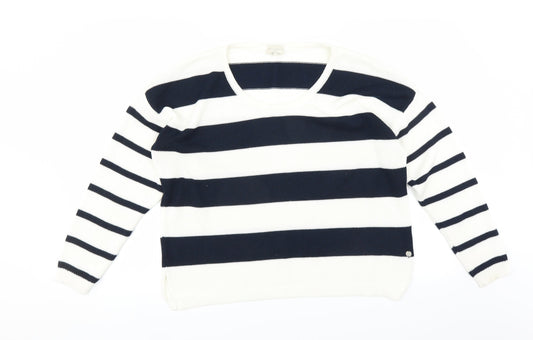 Milano Italy Womens Blue Striped  Pullover Jumper Size M