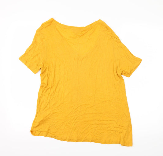 Shop 1One Womens Yellow  Jersey Basic T-Shirt Size 14
