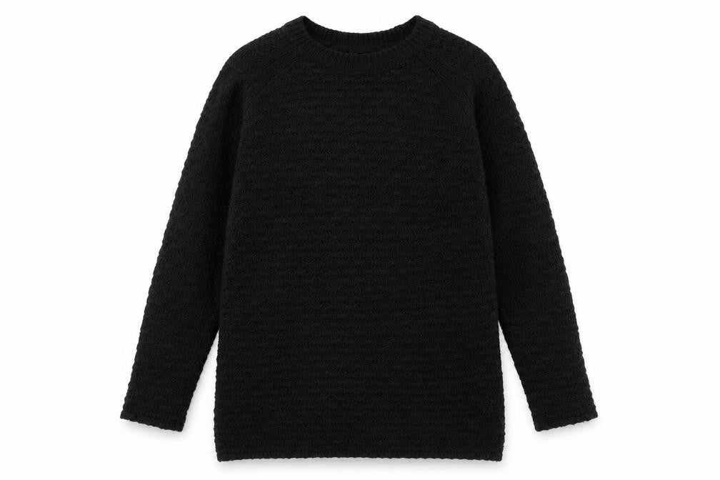 Front view of New Look women’s black knit jumper, size S