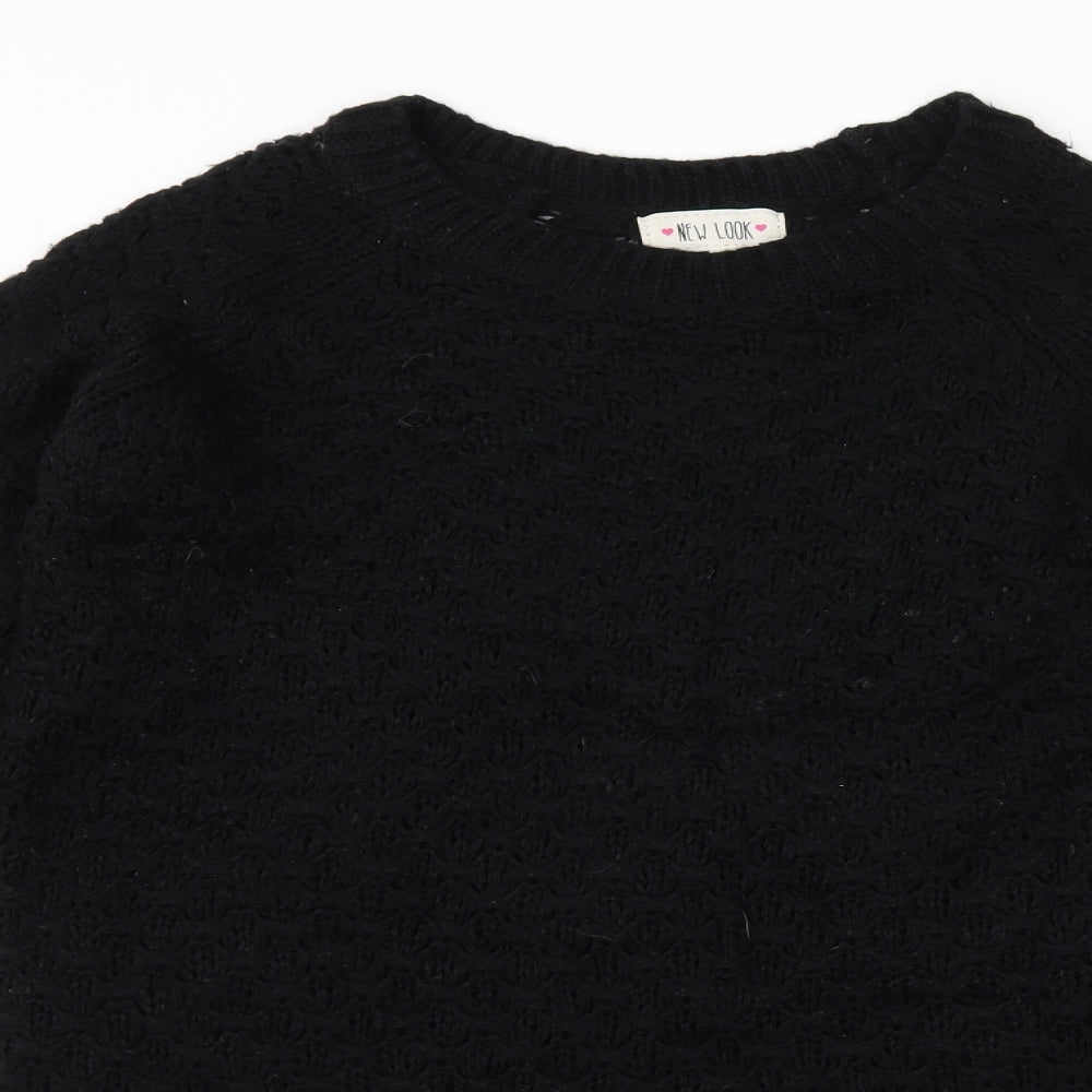 New Look Womens Black  Knit Pullover Jumper Size S