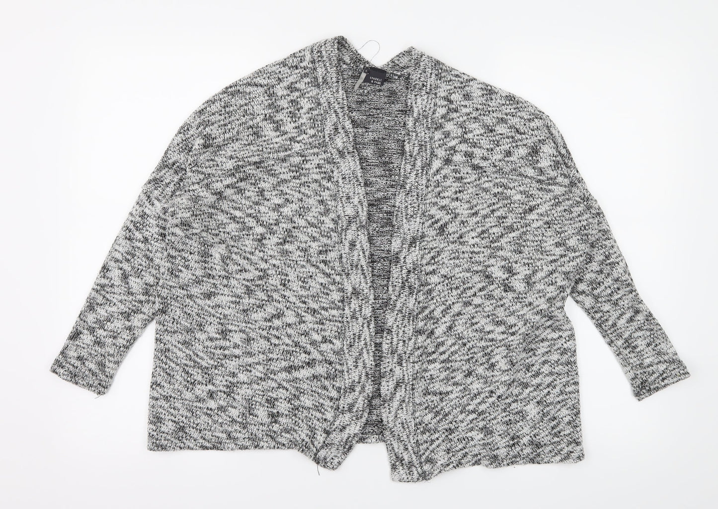 Sparkle & Fade Womens Grey Striped Knit Cardigan Jumper Size S