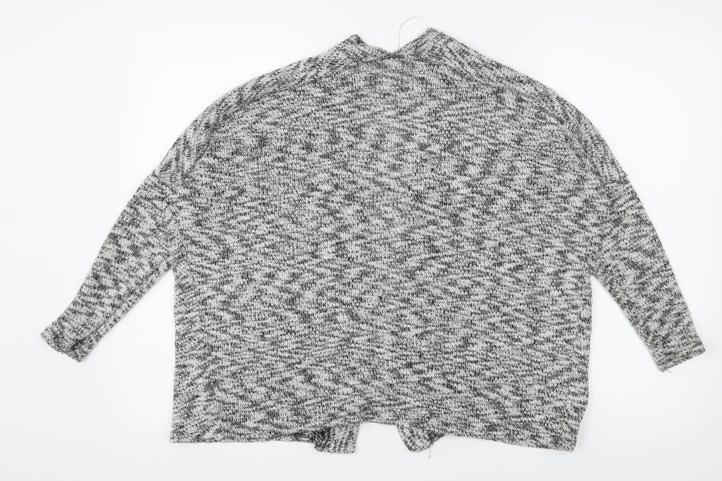 Sparkle & Fade Womens Grey Striped Knit Cardigan Jumper Size S