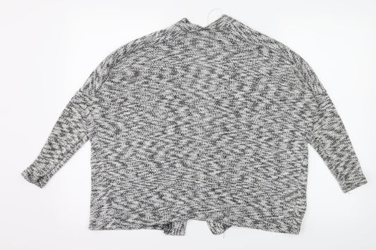 Sparkle & Fade Womens Grey Striped Knit Cardigan Jumper Size S