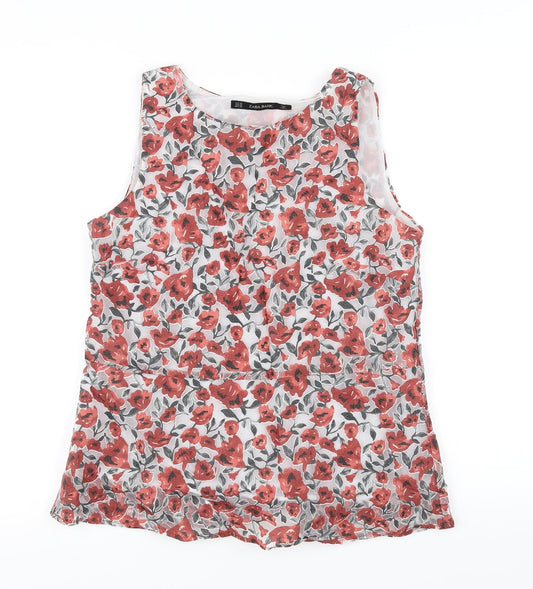 Zara Womens Grey Floral  Basic Blouse Size 4