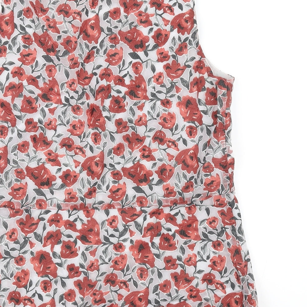 Zara Womens Grey Floral  Basic Blouse Size 4