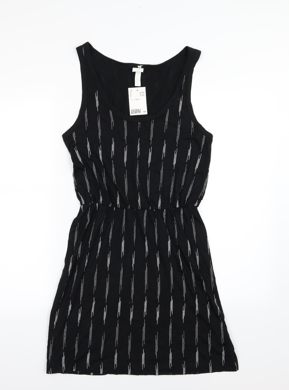 H&M Womens Black Striped Woven A-Line  Size S