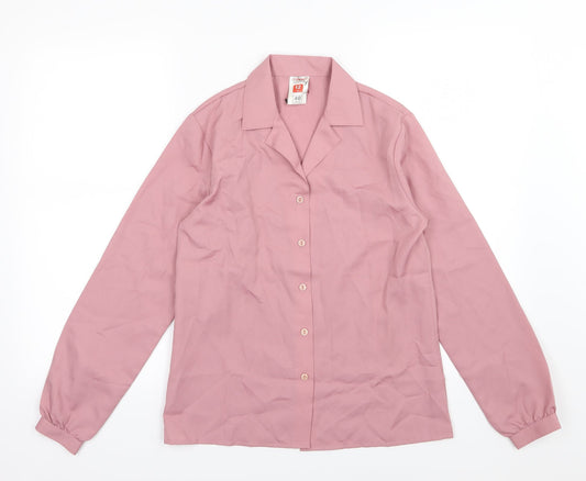 Marks and Spencer Womens Pink  Chiffon Basic Button-Up Size 12