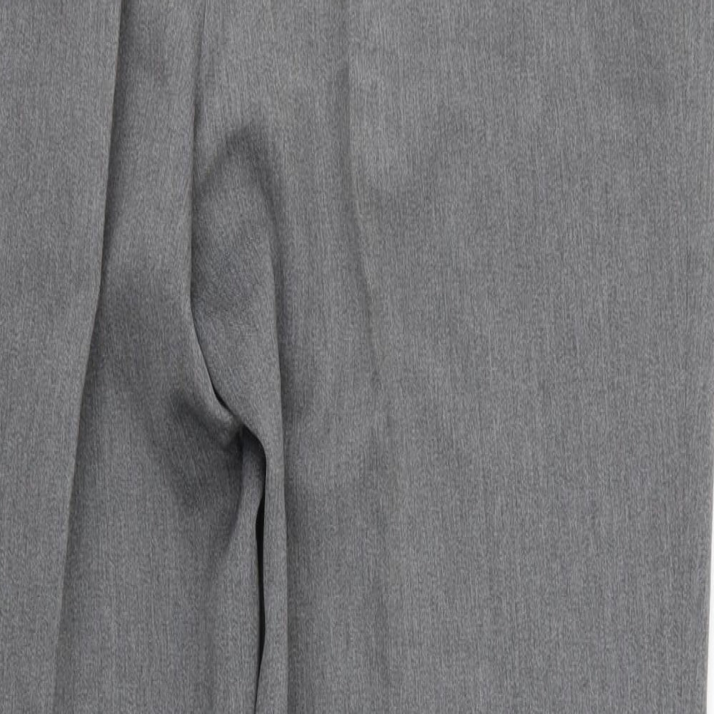 Brand and care label for Marks & Spencer women’s grey trousers, size UK 36, 33-inch leg