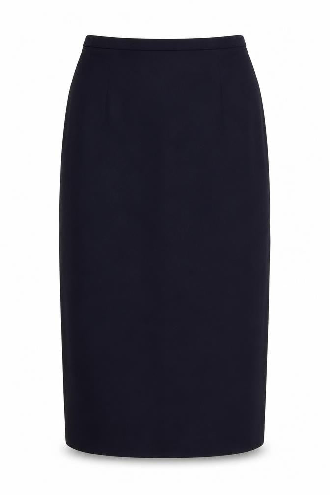 Front view of Talbots women’s blue chiffon straight & pencil skirt, size UK 8