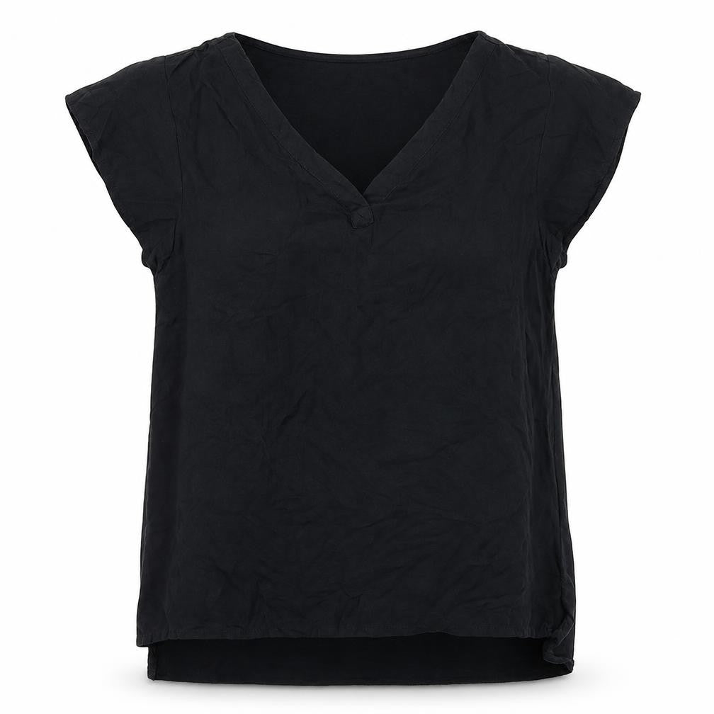 Front view of Spirit women’s black basic t-shirt, size S