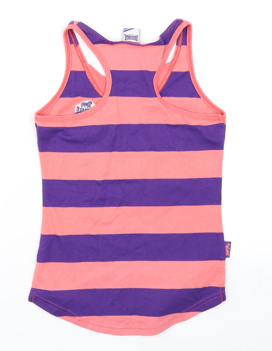 Lonsdale Girls Pink Striped  Basic Tank Size 9-10 Years