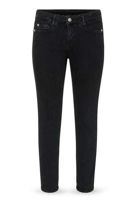Front view of Les Petites women’s black denim skinny jeans, size UK 36, 28.5-inch leg