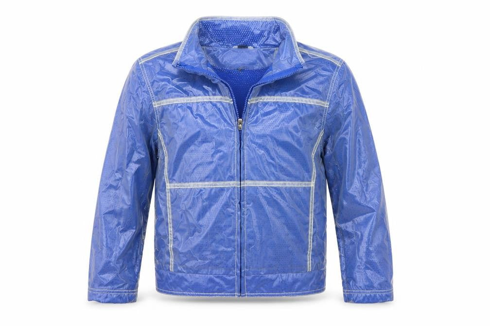 Front view of Ellabee boys’ blue jacket coat, size M